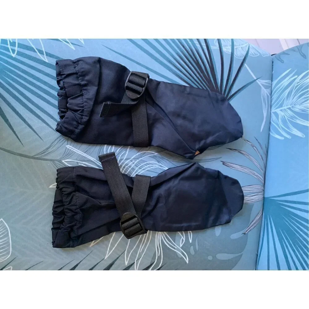 NEW The North Face Blue Leather Palm Waterproof Shell Mitten Gloves 1970 RARE
